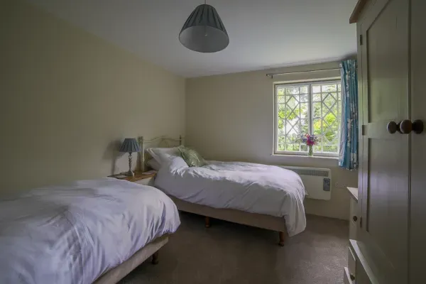 South facing Twin bedroom with Victorian fireplace