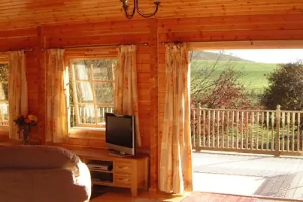 Lodge with hot tub Powys Wales