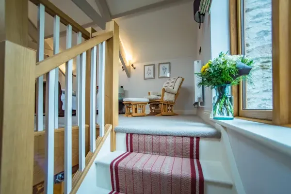 The Cow Shed stairway to a peaceful nights sleep