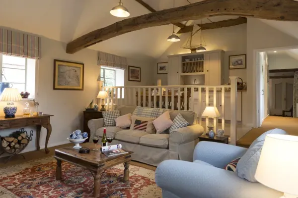 Self-catering with cosy open plan area