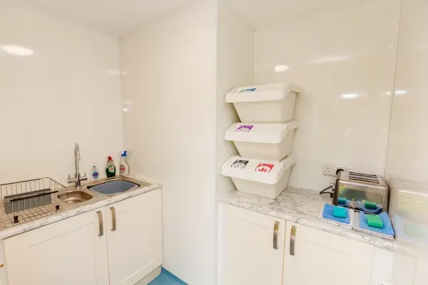 Washing up area in the Facilities Building