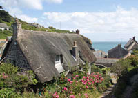 Thatched cottages, typical of the West Country